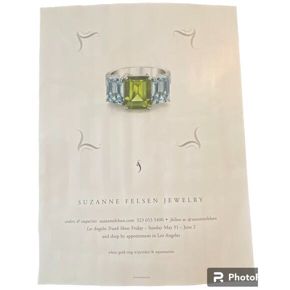 Suzanne Felsen Jewelry Print Ad Campaign Spring 2024 8x10 Ready To Frame - Picture 1 of 5